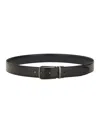 Hugo Boss Adjustable Metal Buckle Multiple Holes Smooth Finish In Black