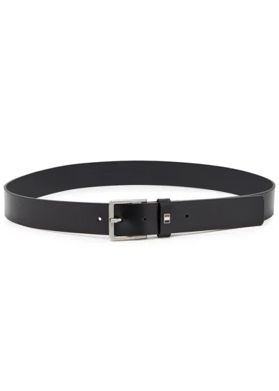 Hugo Boss Adjustable Leather Belt For Versatile Wear In Black