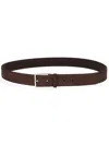 Hugo Boss Brown Solid Buckle Belt In Brown