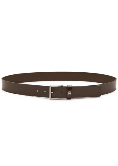 Hugo Boss Square Buckle Belt In Brown