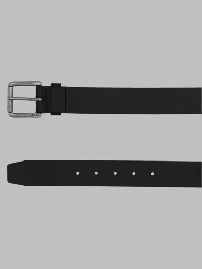 Hugo Boss Boss Leather Belt With Buckle In Black