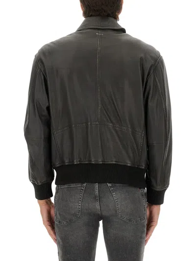 Hugo Boss Boss Leather Jacket In Black