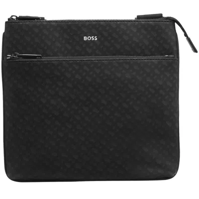 Hugo Boss Boss Leather Monogram Ennvelope Bag Black