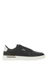 Hugo Boss Leather Trainers With Signature-stripe Details In Black
