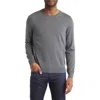 Hugo Boss Leno Wool Crewneck Sweater In Medium Grey