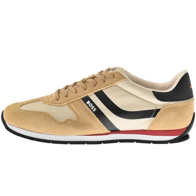 Hugo Boss Boss Levon Runner Trainers Open Beige In Multi