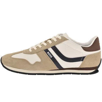 Hugo Boss Boss Levon Runner Trainers Open White In Multi