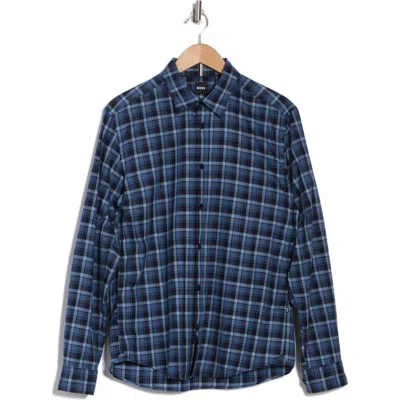 Hugo Boss Boss Liam Kent Button-up Shirt In Navy