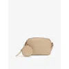 Hugo Boss Boss Light Beige Logo-emed Adjustable Leather Cross-body Strap In Light Beige