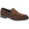 Hugo Boss Boss Limber Penny Loafer In Dark Brown Suede