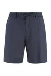 Hugo Boss Boss Linen Blend Bermuda-shorts In Blue