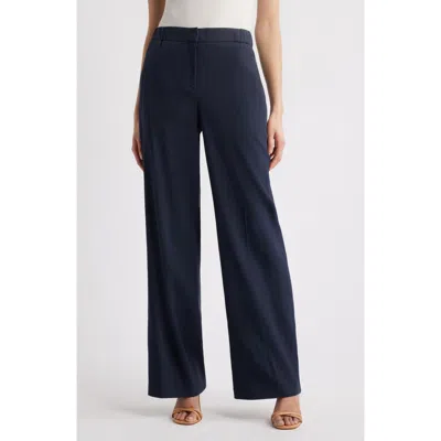 Hugo Boss Boss Linen Blend Flare Pants In Dk Bu