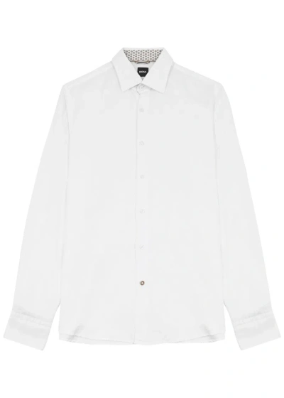 Hugo Boss Boss Linen-blend Shirt In White