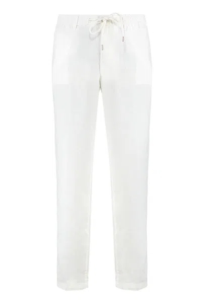 Hugo Boss Boss Linen Blend Trousers In White