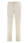 Hugo Boss Trousers Cotton Drawstring Waist In Neutral