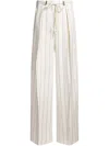 Hugo Boss Linen Trousers With Pleated Wide Leg