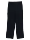 Hugo Boss Wide Leg Linen Trousers In Blue