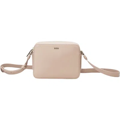 Hugo Boss Hugo Liriel Faux Leather Crossbody Bag In Light Beige