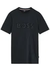 Hugo Boss T Shirt With Patch Logo Design In Navy