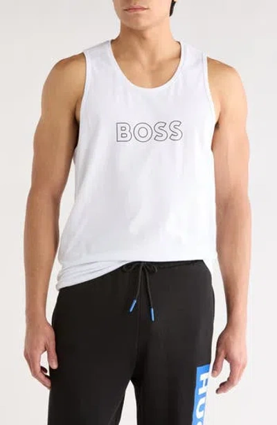 Hugo Boss Boss Logo Beach Tank Top In Multi