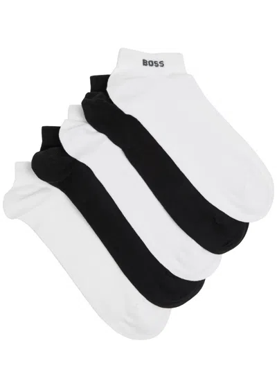 Hugo Boss Boss Logo Cotton-blend Socks In White