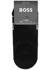 Hugo Boss Mens Iconic Intarsia-logo Pack Of Two Cotton-blend Knit Socks Black In Black