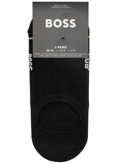HUGO BOSS BOSS LOGO COTTON-BLEND TRAINER SOCKS