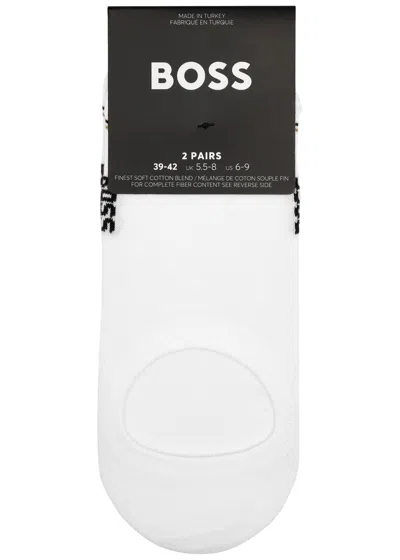 Hugo Boss Boss Logo Cotton-blend Trainer Socks In White