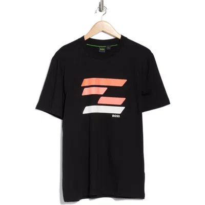 Hugo Boss Boss Logo Cotton Graphic T-shirt In Black