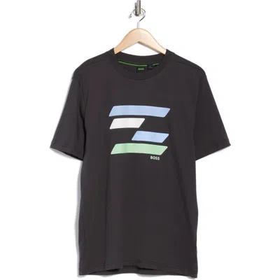 Hugo Boss Boss Logo Cotton Graphic T-shirt In Gray