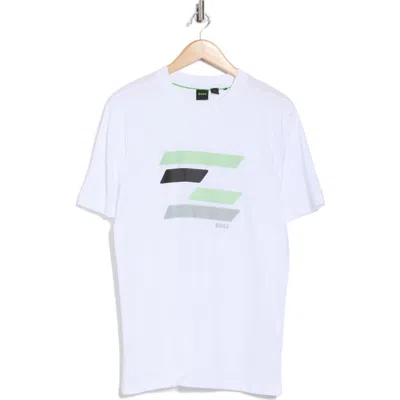 Hugo Boss Boss Logo Cotton Graphic T-shirt In White