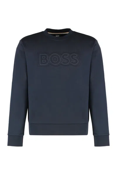 HUGO BOSS BOSS LOGO DETAIL COTTON SWEATSHIRT