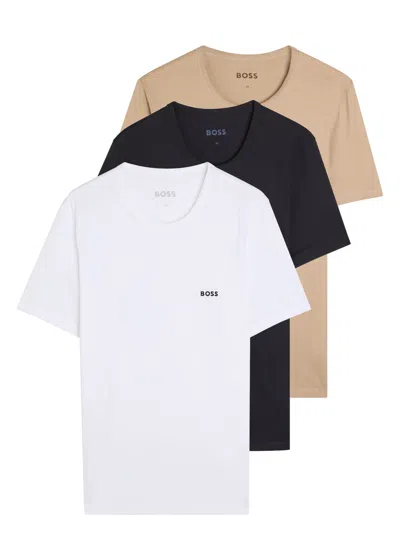 Hugo Boss Boss Logo-embroidered Cotton T-shirt In Multi