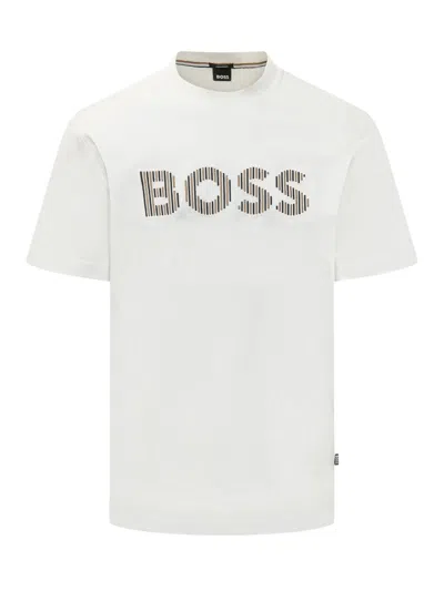 Hugo Boss Boss Logo Front T-shirt In White