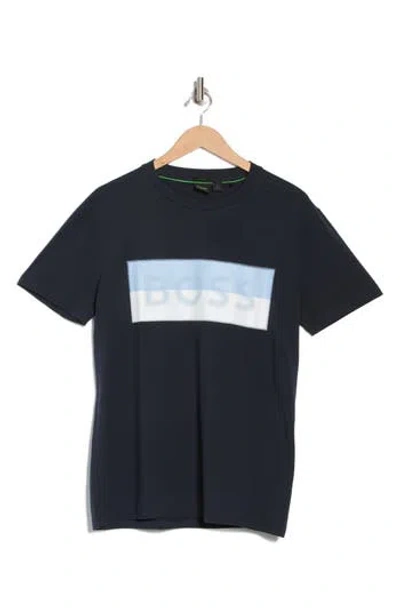Hugo Boss Boss Logo Graphic T-shirt In Blue