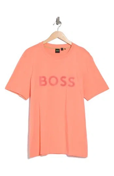 Hugo Boss Boss Logo Graphic T-shirt In Pink