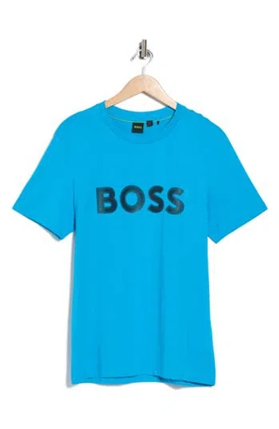 Hugo Boss Boss Logo Graphic T-shirt In Blue