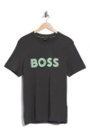 Hugo Boss Cotton-jersey Regular-fit T-shirt With Mesh Logo In Black