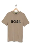 Hugo Boss Boss Logo Graphic T-shirt In Brown