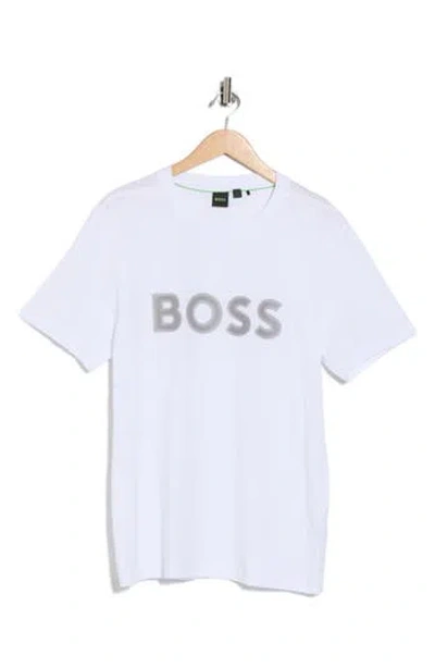 Hugo Boss Boss Logo Graphic T-shirt In Blue