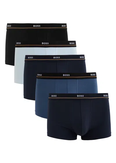 Hugo Boss Boss Logo-jacquard Stretch-cotton Boxer Trunks In Multicoloured