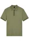 Hugo Boss Mercerized-cotton Polo Shirt With Two-tone Monograms In Brown