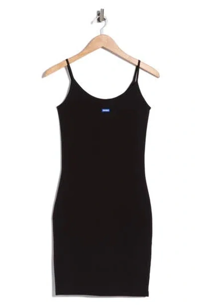 Hugo Boss Boss Logo Patch Knit Minidress In Black