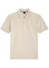 Hugo Boss Logo-embroidered Cotton Polo Shirt In Beige