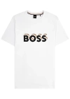 Hugo Boss Cotton-jersey T-shirt With Logo In Signature Colours In White