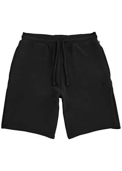 Hugo Boss Boss Logo Ribbed Stretch-model Shorts In Black