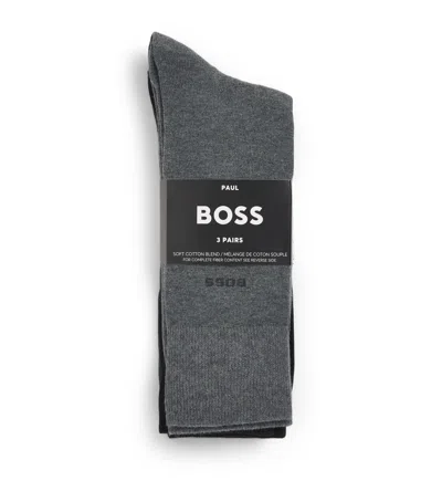 Hugo Boss Boss Logo Socks In Gray