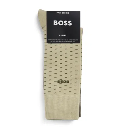 Hugo Boss Boss Logo Socks In Neutral