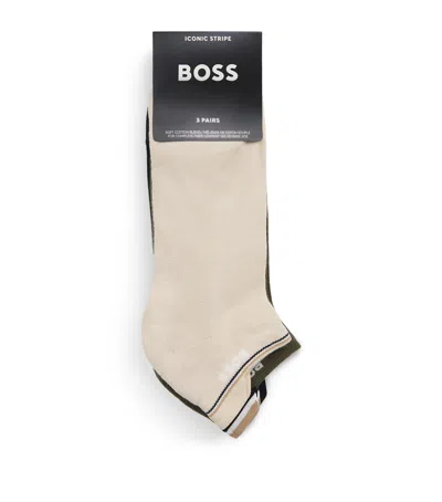 Hugo Boss Boss Logo Stripe Socks In White