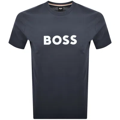 Hugo Boss Boss Logo T Shirt Navy In Blue